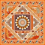 Dunhuang caisson silk scarf