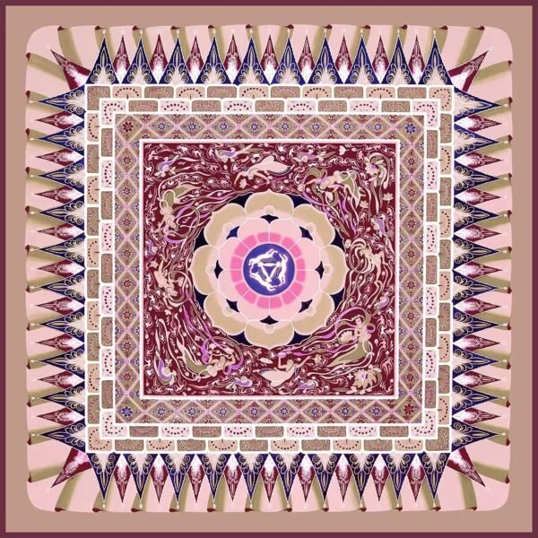 Dunhuang caisson silk scarf