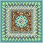Dunhuang caisson silk scarf