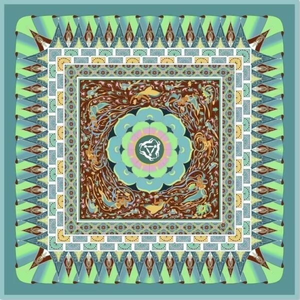 Dunhuang caisson silk scarf