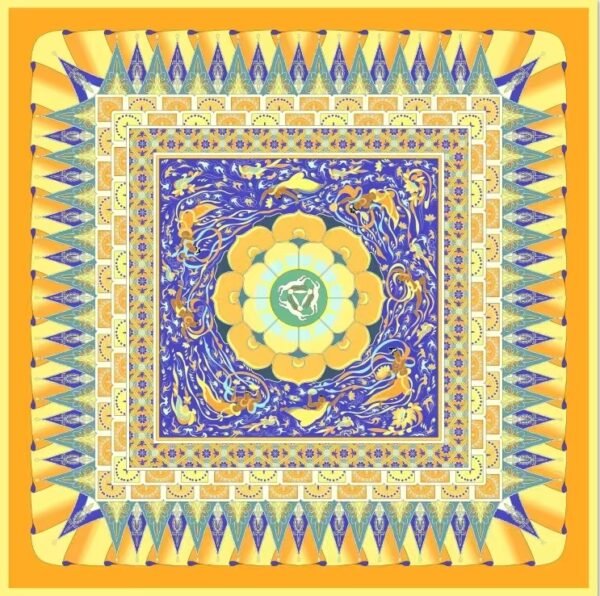 Dunhuang caisson silk scarf