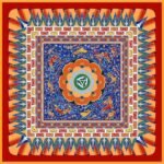 Dunhuang caisson silk scarf