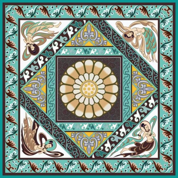Dunhuang caisson silk scarf