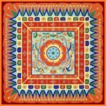 Dunhuang caisson silk scarf