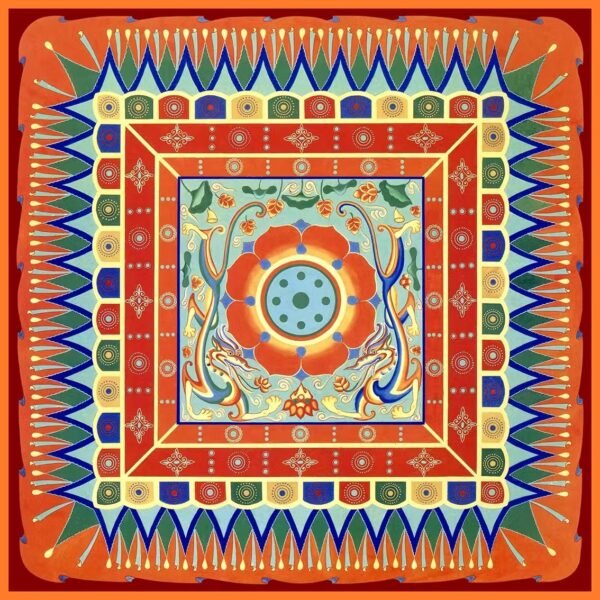 Dunhuang caisson silk scarf