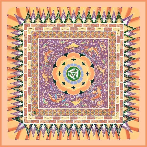 Dunhuang caisson silk scarf